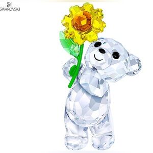 NIB Authentic Swarovski Kris Bear A Sunflower for You Crystal Figurine #5705325